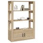 Aparador madera contrachapada color roble Sonoma 80x30x119,5 cm