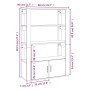 Aparador madera contrachapada color roble Sonoma 80x30x119,5 cm