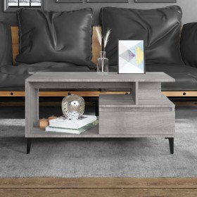 Mesa de centro madera contrachapada gris Sonoma 90x49x45 cm