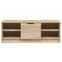 Mueble de TV madera contrachapada color roble 102x35,5x36,5 cm