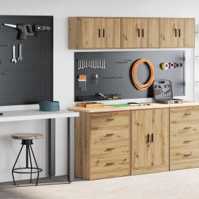 Armarios 2 uds para garaje madera ingeniería artesanal roble