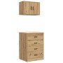Armarios 2 uds para garaje madera ingeniería artesanal roble