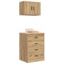 Armarios 2 uds para garaje madera ingeniería artesanal roble