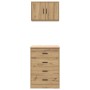Armarios 2 uds para garaje madera ingeniería artesanal roble