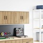 Armario de pared para garaje madera ingeniería artesanal roble