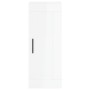 Aparador alto madera contrachapada blanco brillo 34,5x34x180 cm