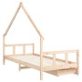 Estructura de cama para niños con cajones madera pino 90x200 cm