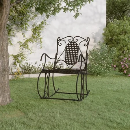 Black steel rocking bench 84 cm by vidaXL, garden benches - Ref: Foro24-318830, Price: 140,07 €, Discount: %
