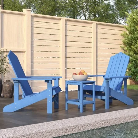 Adirondack garden chairs with aquamarine blue HDPE table by vidaXL, Garden chairs - Ref: Foro24-3095707, Price: 388,25 €, Dis...