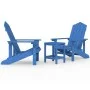 Sillas de jardín Adirondack con mesa HDPE azul aguamarina de vidaXL, Sillas de jardín - Ref: Foro24-3095707, Precio: 388,25 €...
