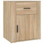 Mesita de noche madera contrachapada roble sonoma 50x36x60 cm