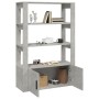 Aparador de madera contrachapada gris hormigón 80x30x119,5 cm
