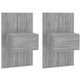 Mesita de noche de pared 2 unidades color gris Sonoma