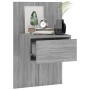 Mesita de noche de pared 2 unidades color gris Sonoma