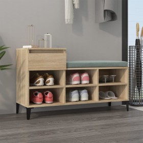 Mueble zapatero madera contrachapada roble Sonoma 102x36x60 cm