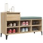 Mueble zapatero madera contrachapada roble Sonoma 102x36x60 cm