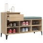 Mueble zapatero madera contrachapada roble Sonoma 102x36x60 cm