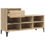 Mueble zapatero madera contrachapada roble Sonoma 102x36x60 cm