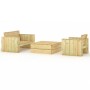 Gartenmöbel-Set 3-teilig aus imprägniertem massivem Kiefernholz von vidaXL, Gartensets - Ref: Foro24-3096638, Preis: 478,16 €...