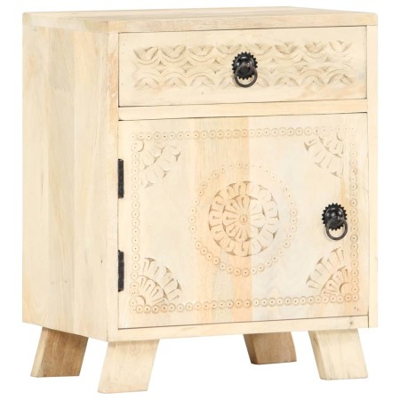 Mesita de noche de madera maciza de mango 40x30x50 cm