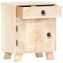 Mesita de noche de madera maciza de mango 40x30x50 cm