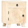 Mesita de noche de madera maciza de mango 40x30x50 cm