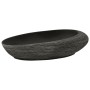 Lavabo sobre encimera ovalado cerámica gris y negro 59x40x14 cm