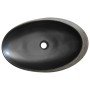 Lavabo sobre encimera ovalado cerámica gris y negro 59x40x14 cm