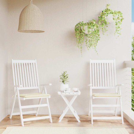 Cojines de silla de jardín 2 uds tela Oxford crema 40x40x4 cm