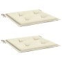 Cojines de silla de jardín 2 uds tela Oxford crema 40x40x4 cm