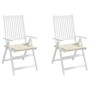 Cojines de silla de jardín 2 uds tela Oxford crema 40x40x4 cm