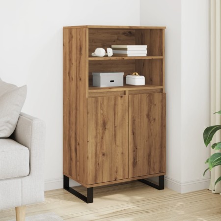 Aparador alto madera de ingeniería roble artisan 60x36x110 cm
