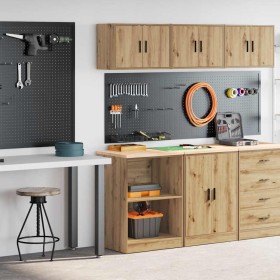 Armarios 2 uds para garaje madera ingeniería artesanal roble