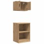 Armarios 2 uds para garaje madera ingeniería artesanal roble