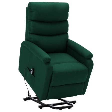 Sillón elevable tela verde oscuro
