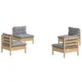 Juego de muebles de jardín 4 pzas y cojines madera pino gris de vidaXL, Conjuntos de jardín - Ref: Foro24-3096027, Precio: 29...