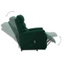 Sillón elevable tela verde oscuro