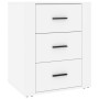 Mesita de noche madera contrachapada blanco 50x36x60 cm