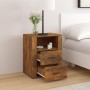 Mesita de noche madera contrachapada roble ahumado 50x36x60 cm