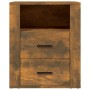 Mesita de noche madera contrachapada roble ahumado 50x36x60 cm