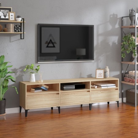 Mueble de TV madera contrachapada roble Sonoma 150x30x44,5 cm