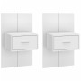 Mesitas de noche de pared 2 unidades blancas