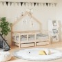 Estructura de cama para niños con cajones madera pino 70x140 cm