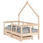 Estructura de cama para niños con cajones madera pino 70x140 cm