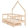 Estructura de cama para niños con cajones madera pino 70x140 cm