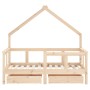 Estructura de cama para niños con cajones madera pino 70x140 cm