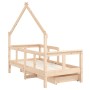 Estructura de cama para niños con cajones madera pino 70x140 cm