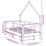 Estructura de cama para niños con cajones madera pino 70x140 cm