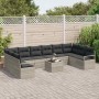 Conjunto de sofá de jardín 11 pcs Gris claro Poliratán