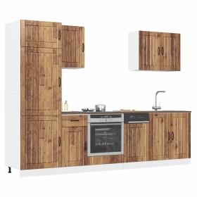 Mueble cocina Lucca madera vieja 7 pzas madera contrachapada